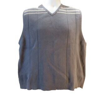 VTG Banana Republic Mens L Cotton Sweater Vest Gray V Neck Dad Preppy Hong Kong